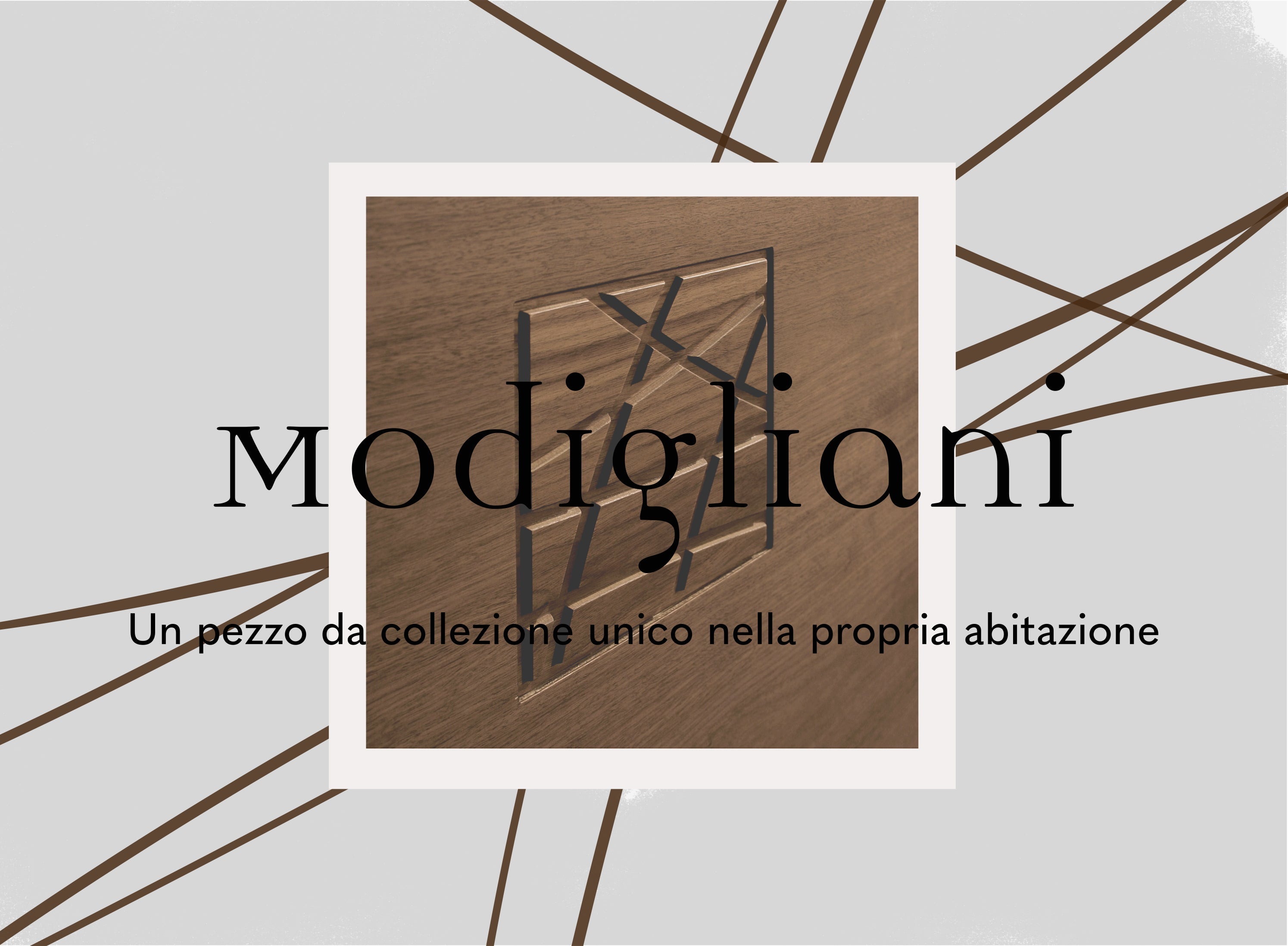 Collezione Modigliani con mobili contemporanei in Noce e Frassino, design artigianale italiano e finiture Piombini.