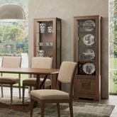 Vetrina vetrinetta espositore moderna in legno di noce a 1 porta collezione Modigliani Piombini Mobili 8221F