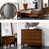 Camera da Letto Classica Matrimoniale Smart in Ciliegio e Pelle Arte D'Angiò