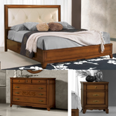 Camera da Letto Classica Matrimoniale Smart in Ciliegio e Pelle Arte D'Este