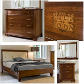 Chambre à coucher double classique Smart en cerisier Lit en cuir capitonné Arte