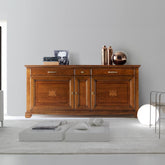 Credenza Grande Classica Ciliegio Tre Cassetti Tre Ante Intarsiate Arte Piombini 8818