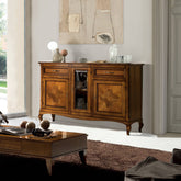 Credenza classica noce tre porte due cassetti intarsiati Arte Tiziano Piombini H6105