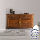 Credenza Classica grande due porte due cassetti in Legno di Ciliegio con Intarsio Collezione Arte Piombini Mobili Classici Italiani 8812 Storia Mobili Design Passione Artigianale