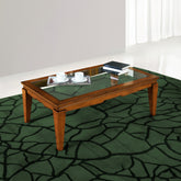 Mesa Rectangular Clásica de Madera y Cristal Arte D'Este Piombini