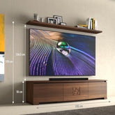 Misure Mobile TV moderno sagomato legno noce intenso con mensole collezione Modigliani Piombini Mobili Classici Italiani tv 83" COMP14