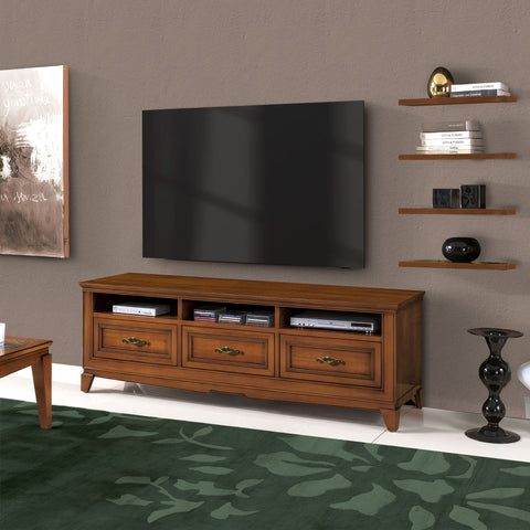 Classic TV cabinet L 180 in wood, cherry finish, Arte D'Este Piombini collection