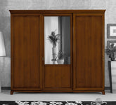 Armadio guardaroba contenitore classico in legno con piedini, 3 ante scorrevoli con decoro e specchio molato, collezione Arte D’Este Piombini Mobili Classici Italiani P3116K L.284-P3117K L.246