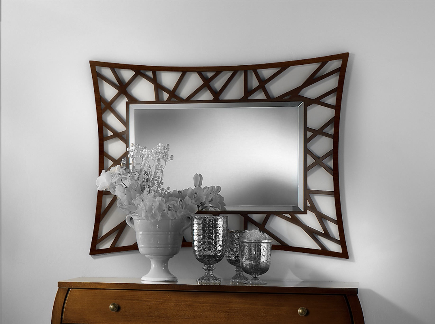 Specchio classico rettangolare traforato, finitura ciliegio, collezion –  Piombini Mobili