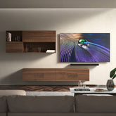 Parete Componibile Moderna In Noce Con Basi Sospese Modigliani Piombini COMP09