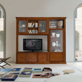 Parete Mobile Soggiorno Classico In Legno Di Ciliegio Con Intarsio Collezione Arte Piombini 8863P