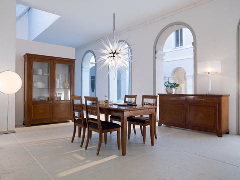Sala da pranzo classica completa in legno di ciliegio con intarsio collezione Arte Piombini Mobili Classici Italiani