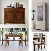 Sala da Pranzo Smart Classica in Ciliegio Intarsiata Credenzina e Vetrinetta Arte