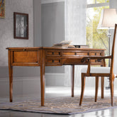 Scrivania Classica cinque cassetti due tiretti e pelle finitura legno Anticato Arte Tiziano Piombini RH6112