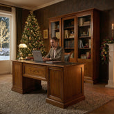 Классический деревянный кабинет с книжным шкафом и тремя раздвижными дверцами – D’Este