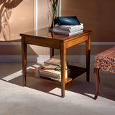 Mesa de centro cuadrada clásica con incrustaciones de arte Tiziano Piombini