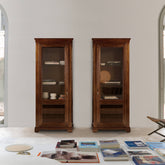 Vetrina Classica in Ciliegio Una Porta Vetro Arte