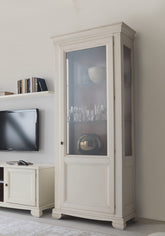 Vetrina Classica in Ciliegio Intarsiata Una Porta Laccata Arte Piombini