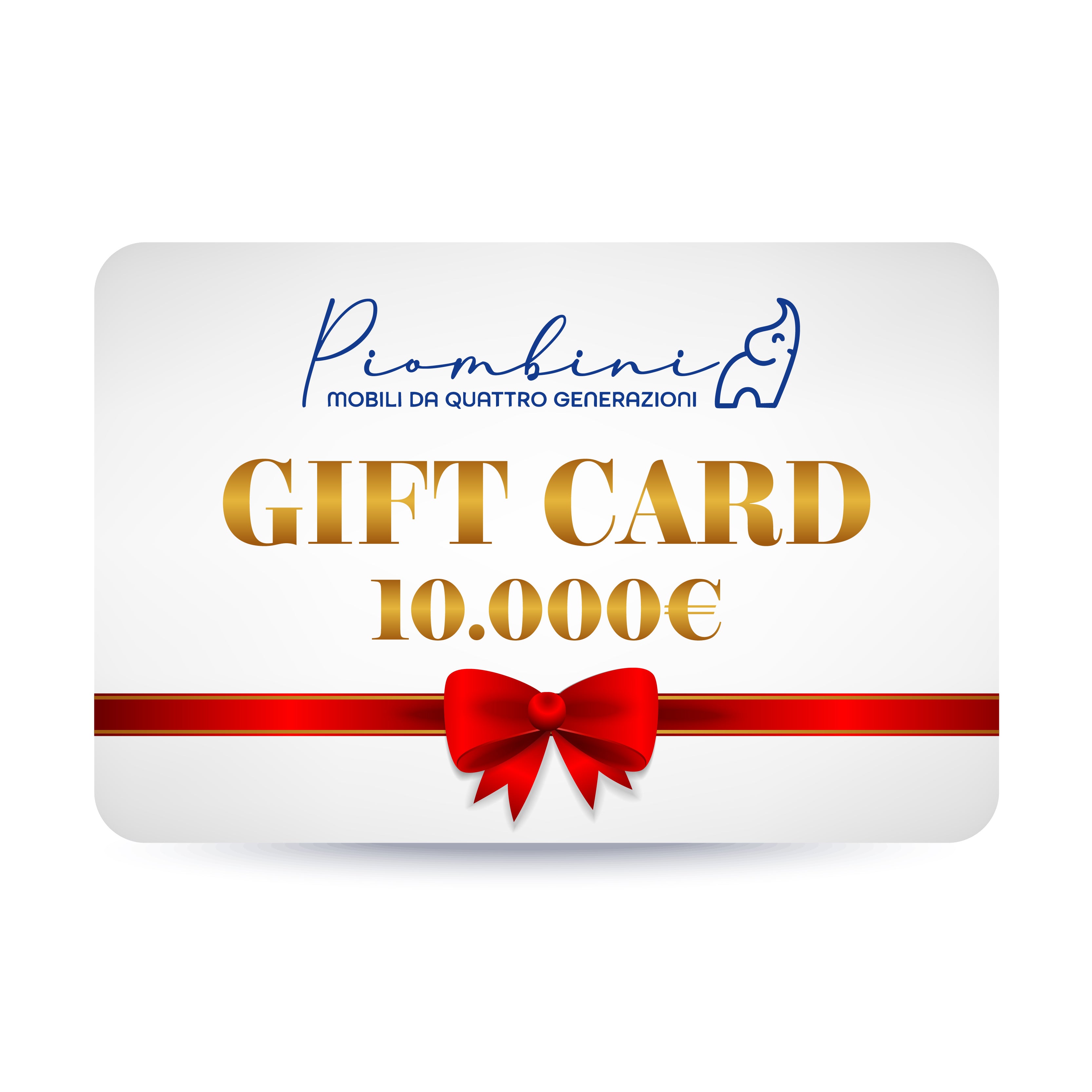 Gift Card Piombini 10.000 Euro, Geschenkgutschein für große Einrichtungsprojekte mit handgefertigten Möbeln, Made in Italy