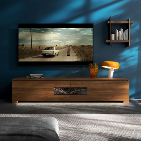 Mobile TV 4 Porte con Marmo e Luci a Led – Modigliani