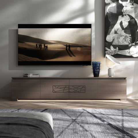 Mobile TV 4 Porte con Marmo e Luci a Led – Modigliani
