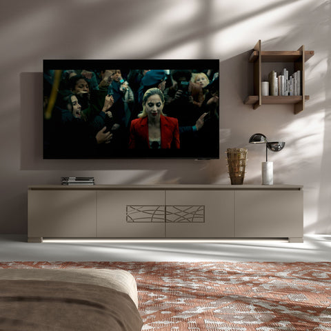 Mobile TV 4 Porte con Marmo e Luci a Led – Modigliani