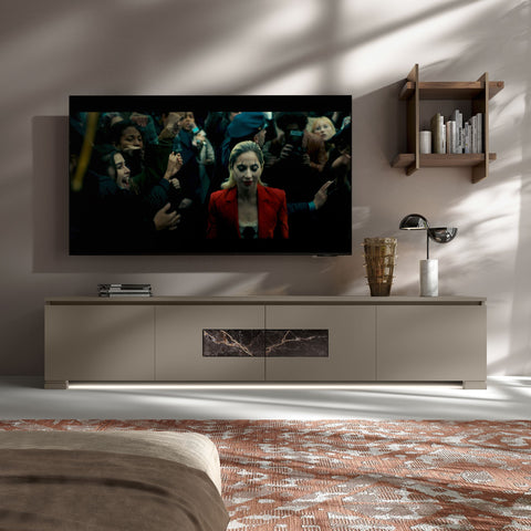 Mobile TV 4 Porte con Marmo e Luci a Led – Modigliani