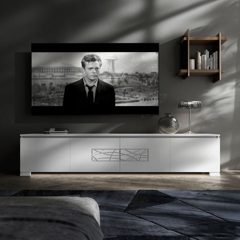 Mobile TV 4 Porte con Marmo e Luci a Led – Modigliani