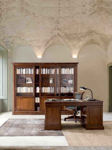 Mesa de escritorio L 160 Classic lacada en madera de cerezo Colección Arte Piombini
