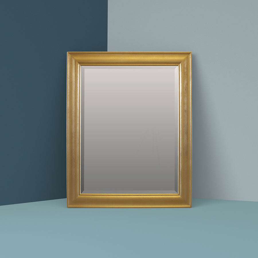Specchio classico rettangolare rettangolare con cornice legno, finitura foglia oro collezione Arte Piombini 8879