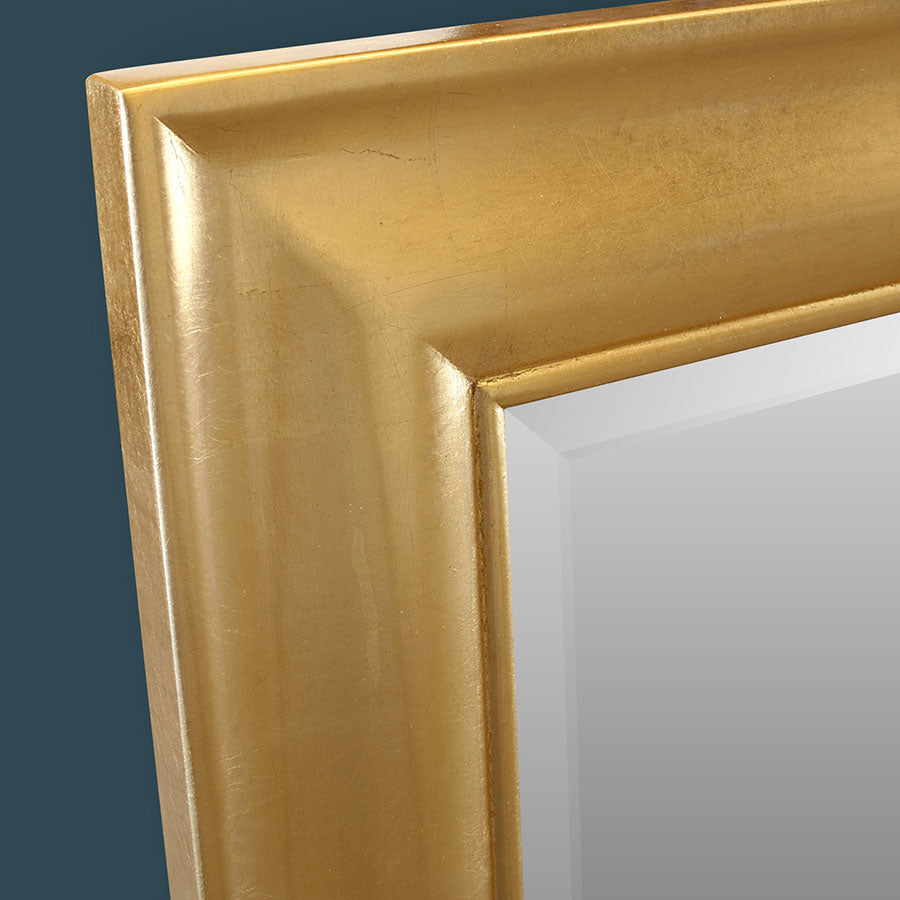 Specchio classico rettangolare rettangolare con cornice legno, finitura foglia oro collezione Arte Piombini 8879
