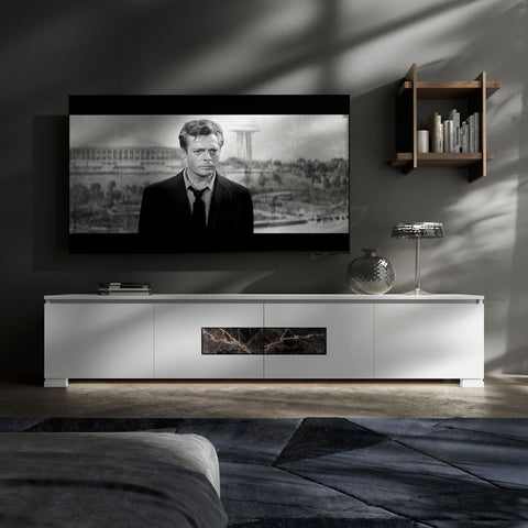 Mobile TV 4 Porte con Marmo e Luci a Led – Modigliani