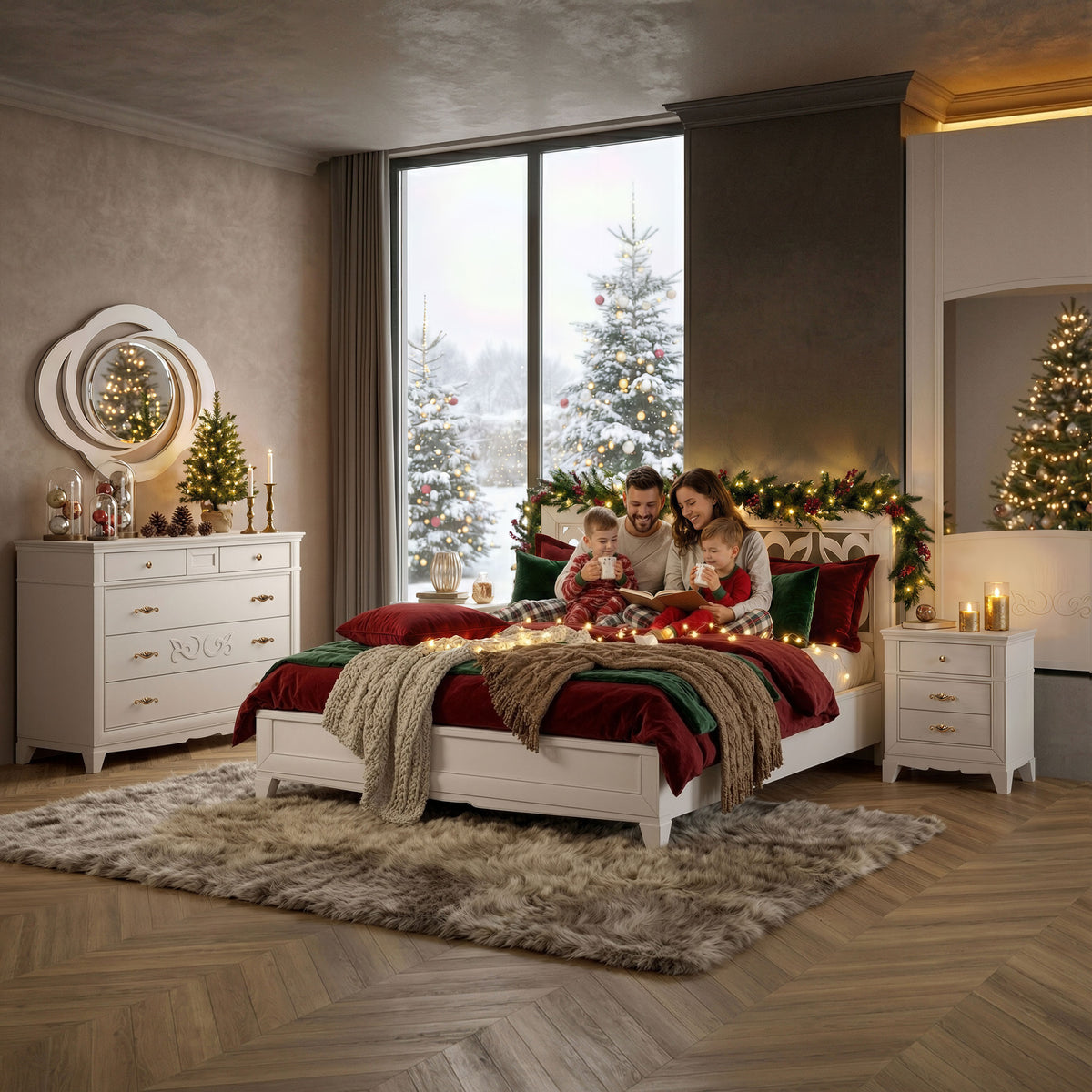 Classic Double Bedroom in Cherry Wood from D'Este