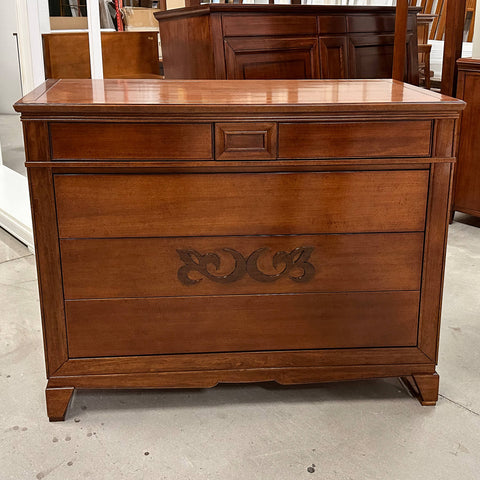 Como contenitore classico in legno con decori in noce e con segreto 5 cassetti finitura ciliegio collezione Arte D'Este Piombini Mobili Classici Italiani P3102