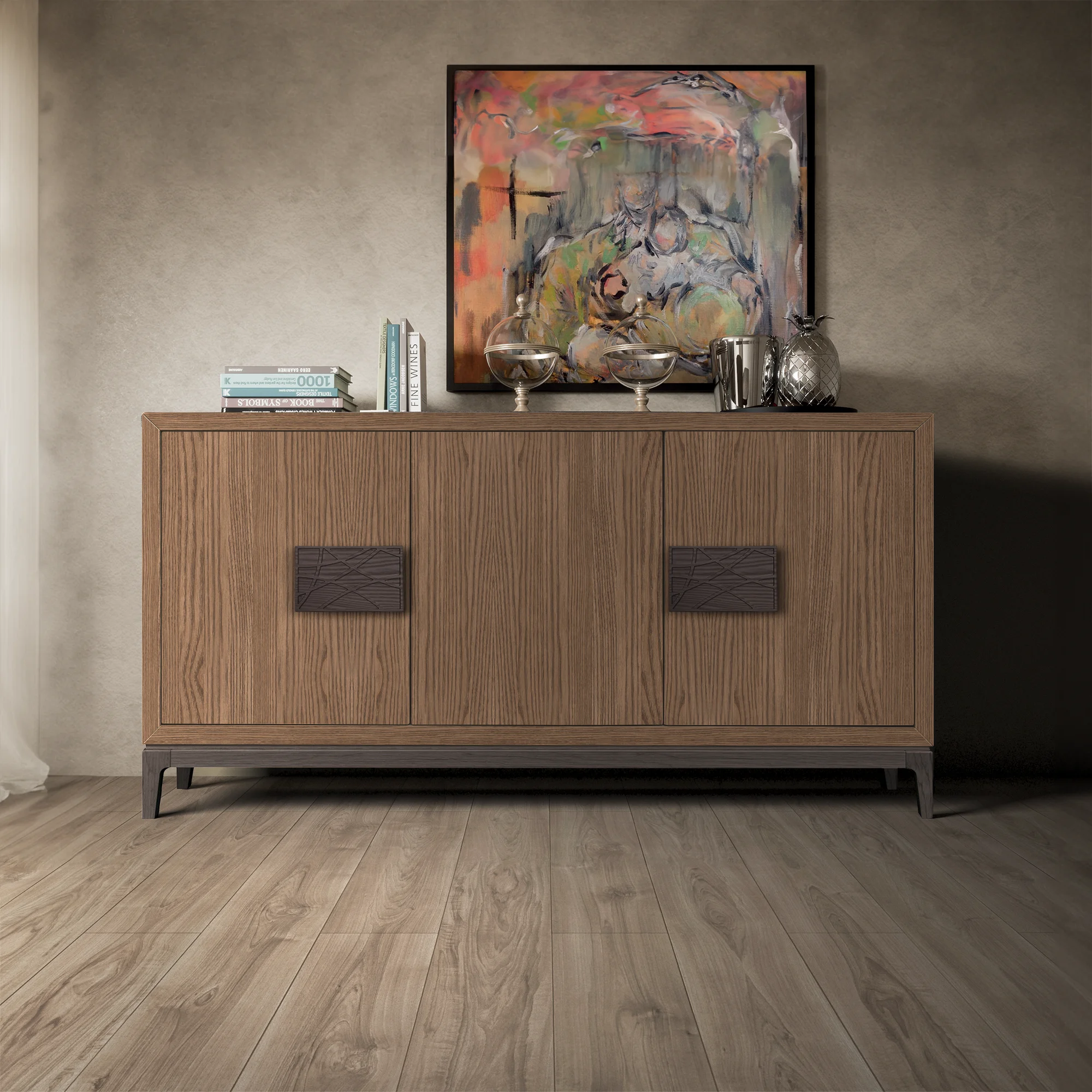 Credenza Madia Contenitore Moderna in legno di frassino Collezione Modigliani Piombini P7039