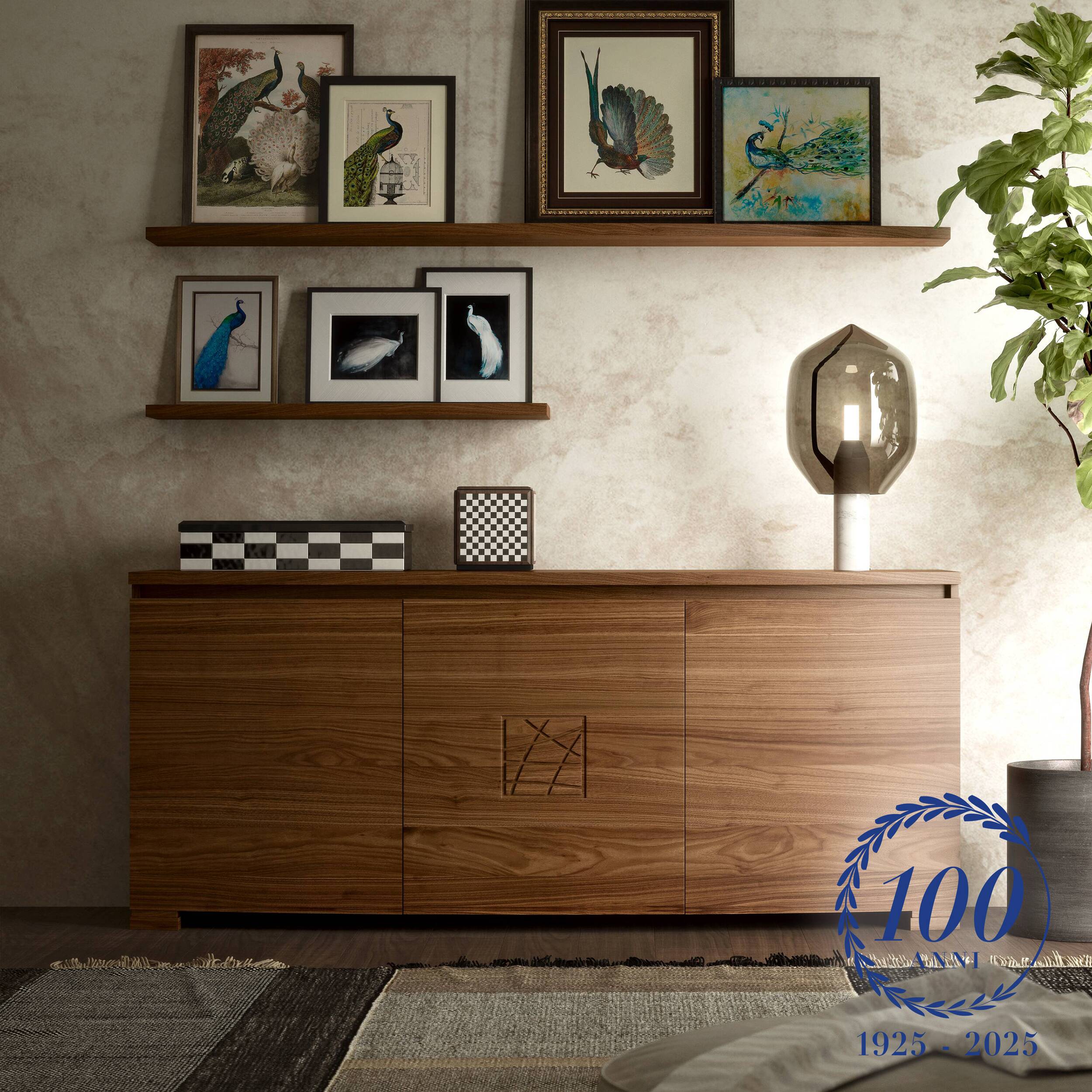 Credenza moderna e semplice - 140 x 38 x 75 cm - mobile contenitore per soggiorno con 4 Credenza moderna e semplice - 140 x 38 x 75 cm - mobile contenitore per soggiorno con 4