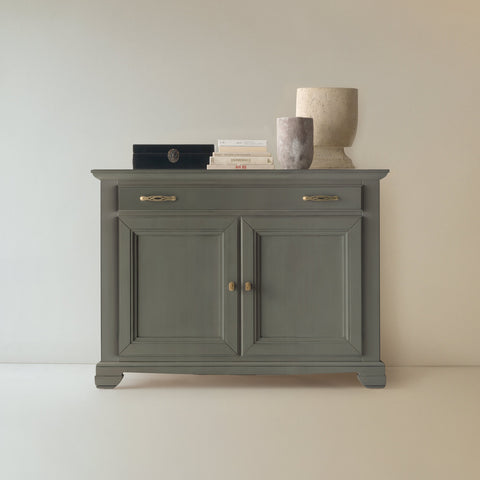Small Classic Cherry Sideboard with two inlaid doors and one drawer by Arte Piombini
