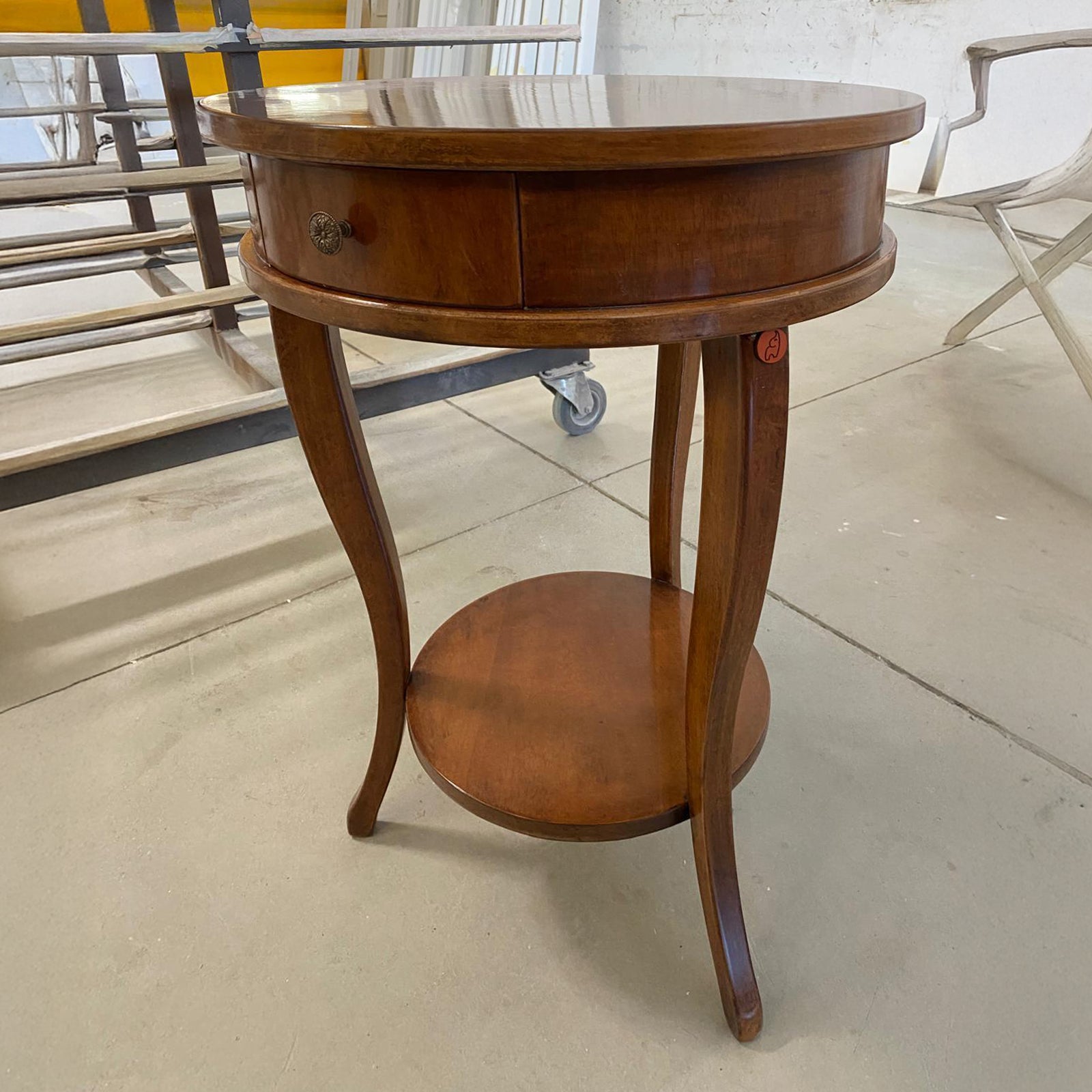 Tavolino Rotondo Classico Intarsiato Arte Tiziano Piombini RH6199