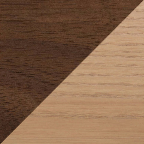 Confronto tra finitura 94 Noce Intenso e finitura F0 Frassino Naturale utilizzate nella parete attrezzata contemporanea Modigliani Piombini in legno vero