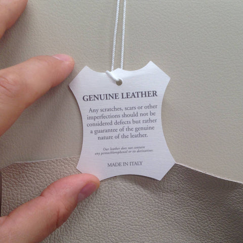 Sample of genuine Italian leather used by Piombini for beds, armchairs and upholstered furniture. Premium Made in Italy leather selected for quality, durability and timeless elegance.