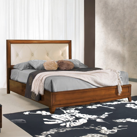 KING SIZE Lit double classique en bois et cuir avec coffre de rangement L 194 P 211 cm Collezione Arte D'Este Piombini