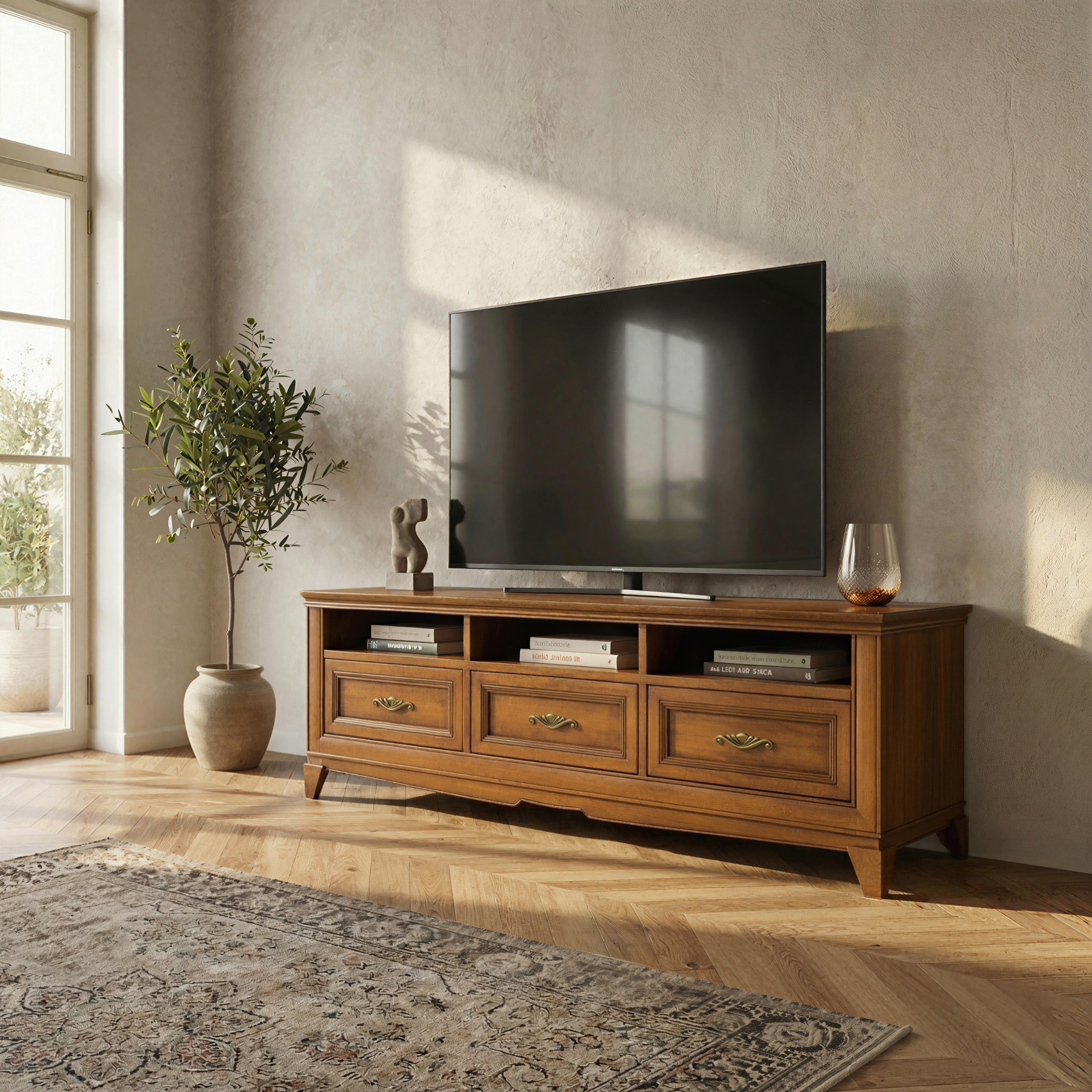 Mobile TV Classico L180 In Legno Collezione Arte D'Este Piombini Mobili Classici Italiani PSCM3 PSCM22