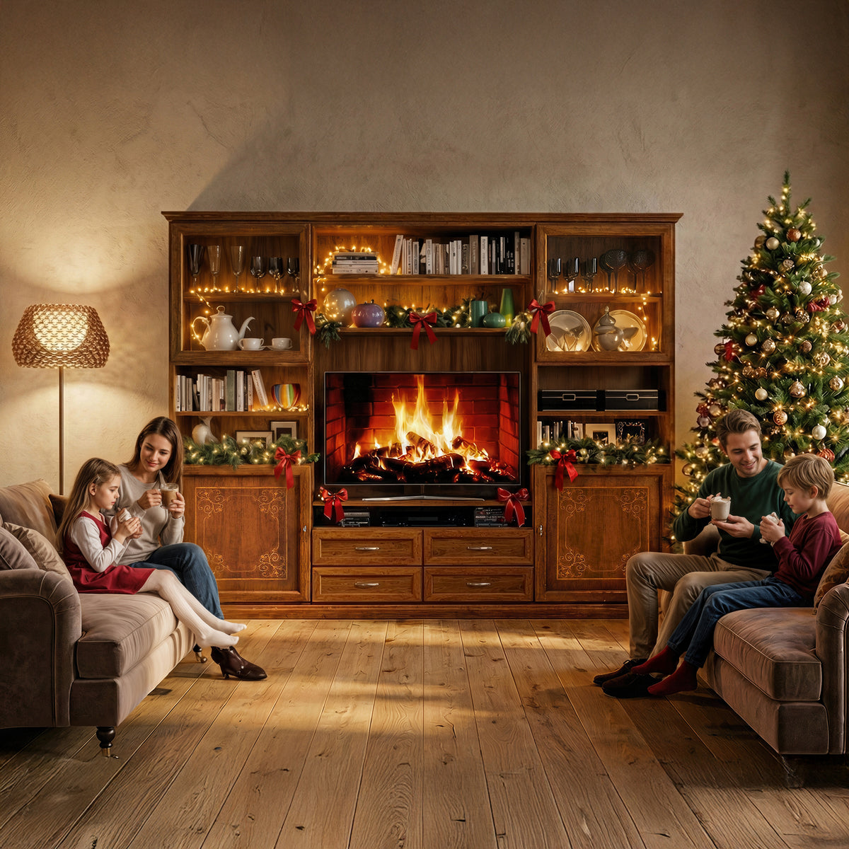 Klassisches Wohnzimmer-Möbel aus Nussbaumholz mit Tizian-Intarsien