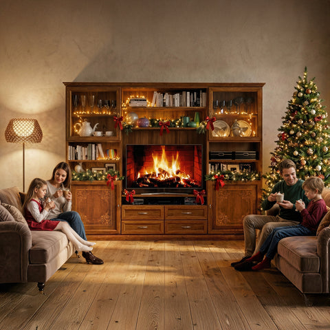 Klassisches Wohnzimmer-Möbel aus Nussbaumholz mit Tizian-Intarsien