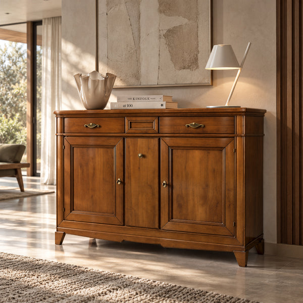 Classic Sideboard with 2 Smooth Doors and 3 Drawers D'Este