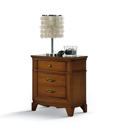 Comodino classico in ciliegio con tre cassetti della collezione D'Este - Piombini Mobili - P3100