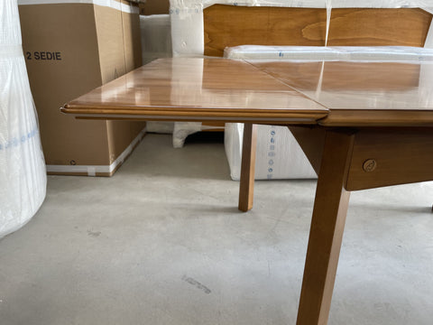 Table carrée classique 120X120 extensible en parquet en cerisier collection Arte Edizione Piombini