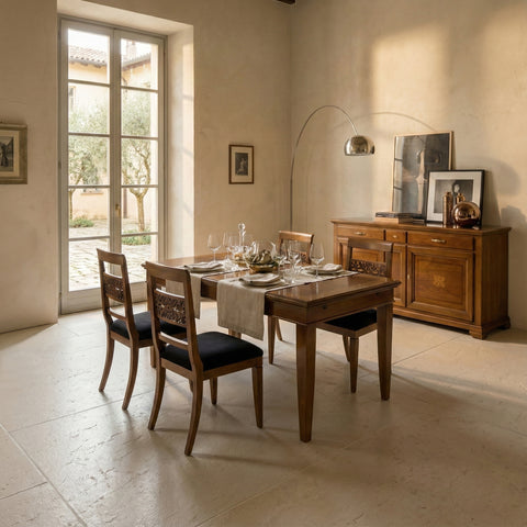 Tavolo Rettangolare Allungabile Classico In Ciliegio - Arte