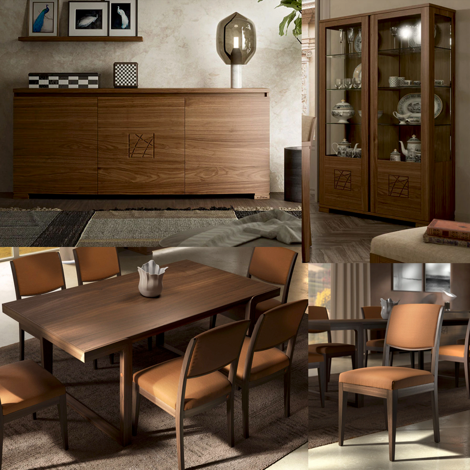 Salle à manger moderne en noyer Modigliani Centoquattro