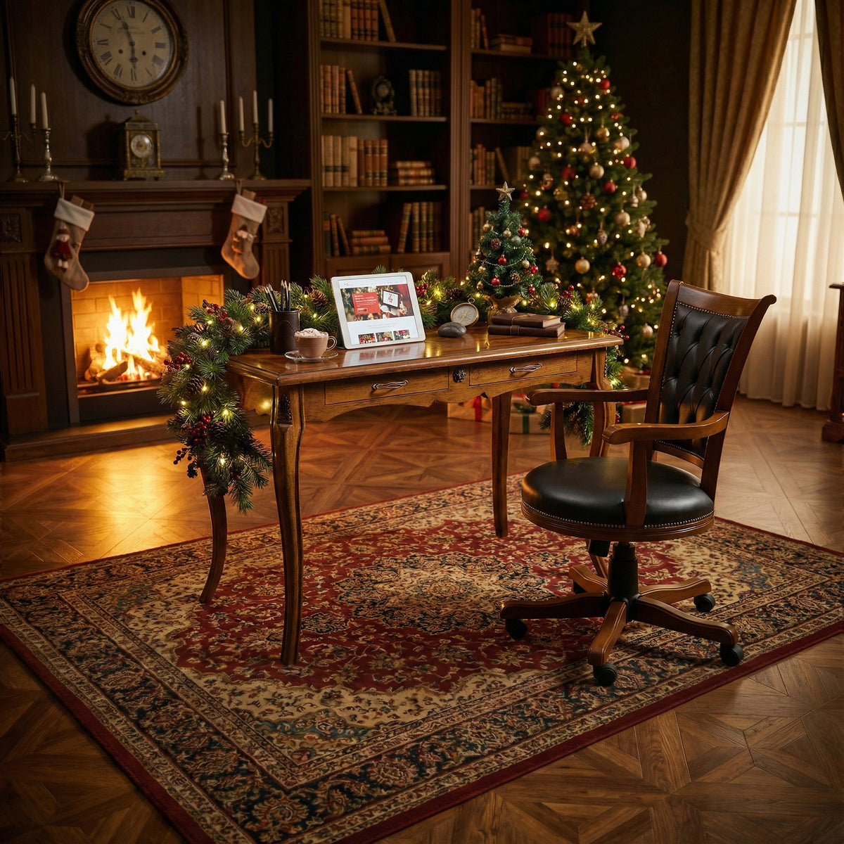 Scrittoio Scrivania Piccola Classica con Piano Parquet – Tiziano